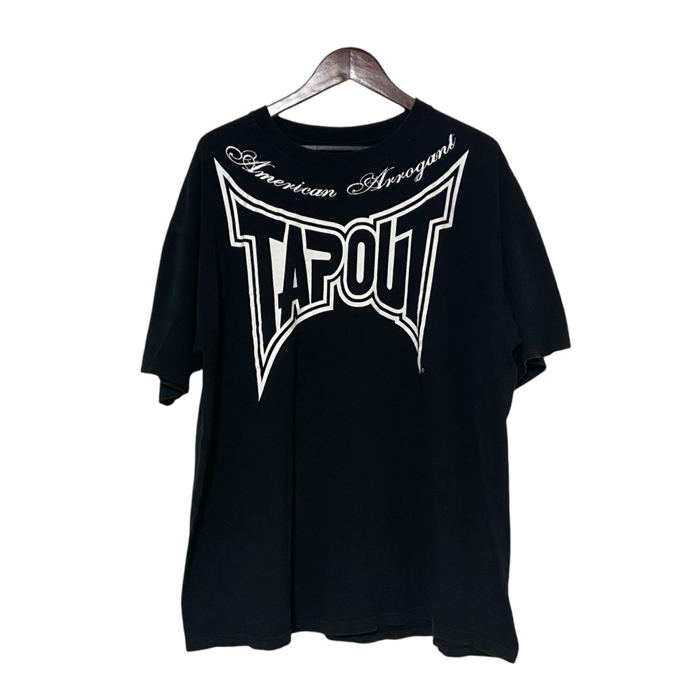 Y2K Men’s Vintage Tapout American Arrogant T Shirt MMA Boxing Fighting Black 2X